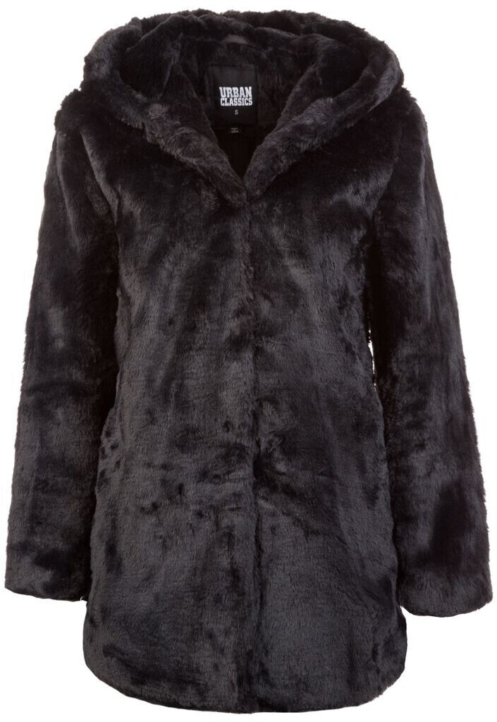Urban Classics Ladies Hooded Teddy Coat (TB2375) black