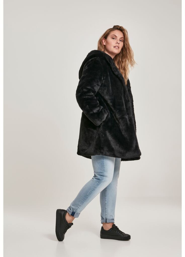 Hooded teddy deals coat black