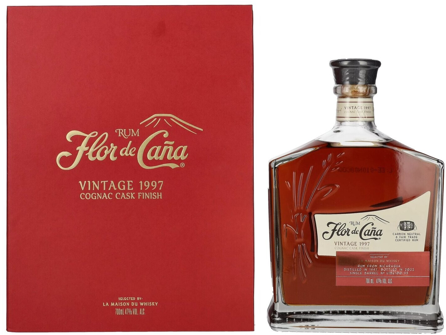 Flor de Caña Rum Cognac Cask Finish Vintage 1997 0.7l 47%