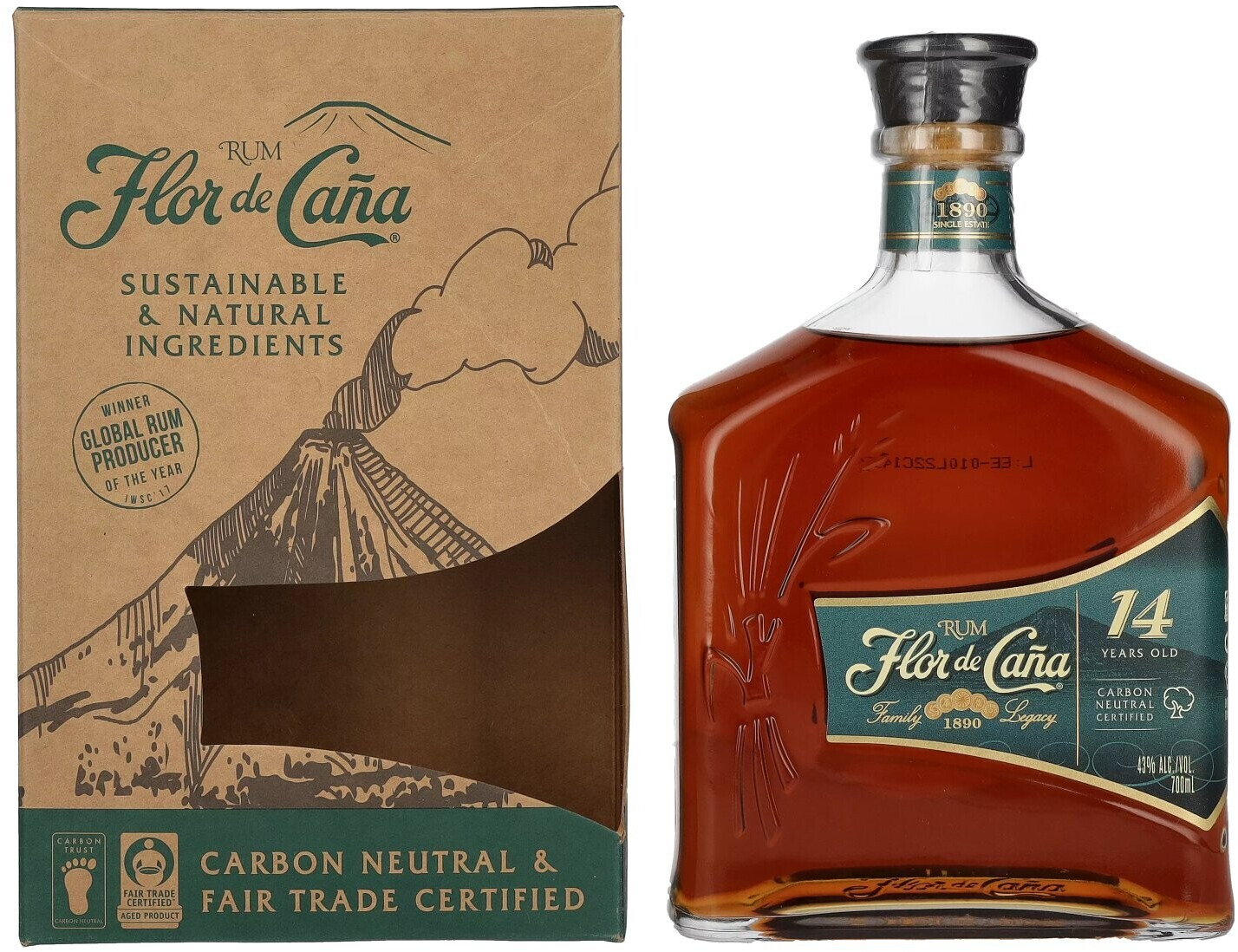 Flor de Caña 14 Years | Preisvergleich ab € 43% Rum 35,90 Old 0,7l bei