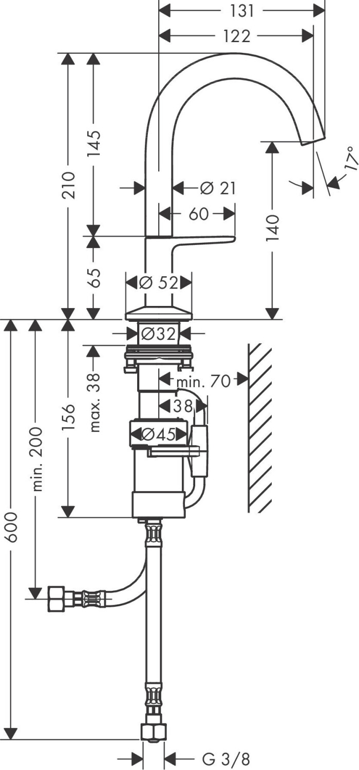 Axor One Select 140 Push-Open (48010000)