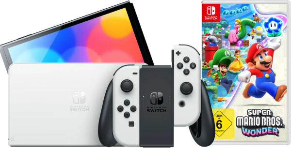 Nintendo Switch (OLED-Modell) weiß + Super Mario Bros. Wonder, Bild 5