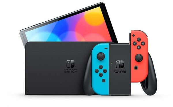 Nintendo Switch (OLED-Modell) neon-blau/neon-rot + Pikmin 4, Bild 3