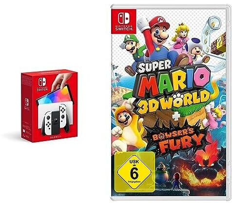 Nintendo Switch (OLED-Modell) weiß + Super Mario 3D World + Bowser's Fury