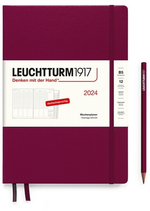 LEUCHTTURM1917 370496 weekkalender & notitieboek medium (A5) 2025, marineblauw, Duits