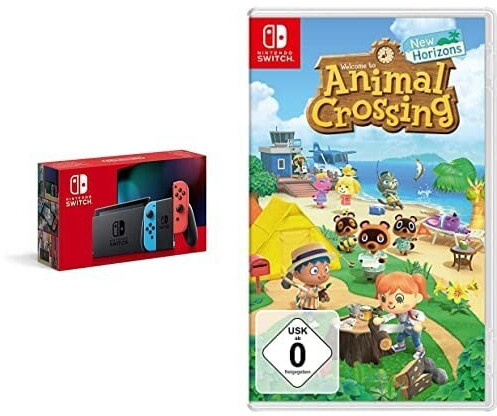 Nintendo Switch neon-rot/neon-blau (neue Edition) + Animal Crossing: New Horizons
