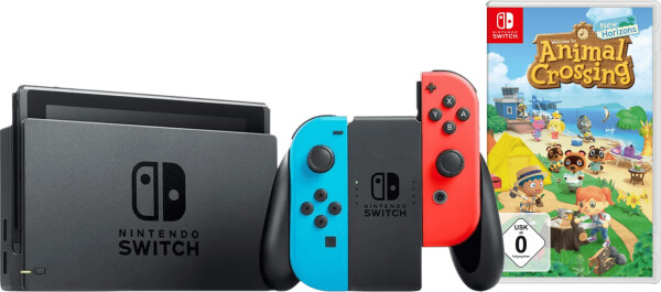 Nintendo Switch neon-rot/neon-blau (neue Edition) + Animal Crossing: New Horizons, Bild 3