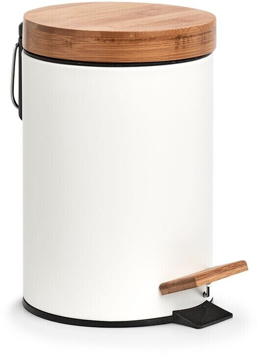 Zeller Pedal Bin (3L) white/bamboo