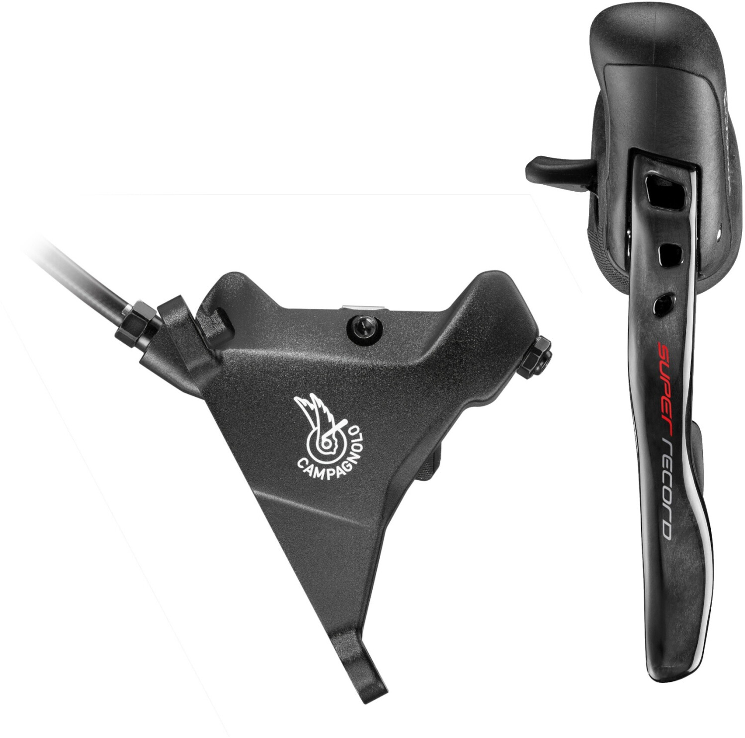 Campagnolo Super Record Hydraulic Ep 160 Mm Left Brake Lever With Shifter Schwarz 2s