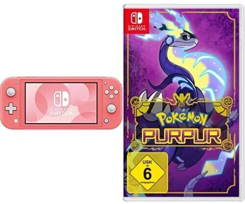 Nintendo Switch Lite koralle + Pokémon: Purpur