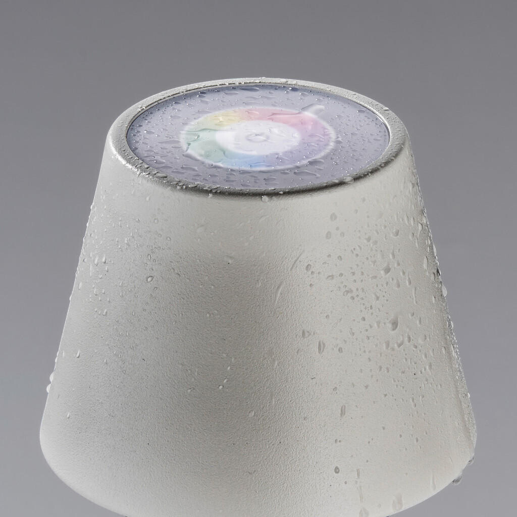 2er SET Outdoor Akku Tischlampen Weiß ohne Kabel - LED & RGB - Höhe 38cm