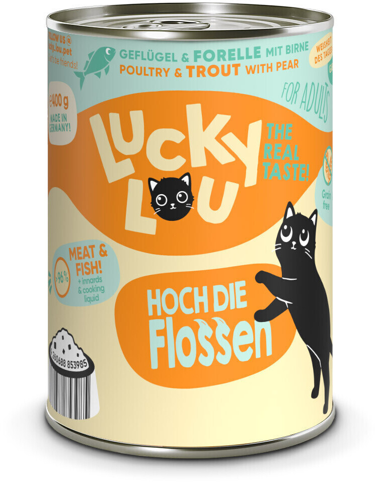 Lucky Lou For Adult poultry & trout with pear wet food 400g