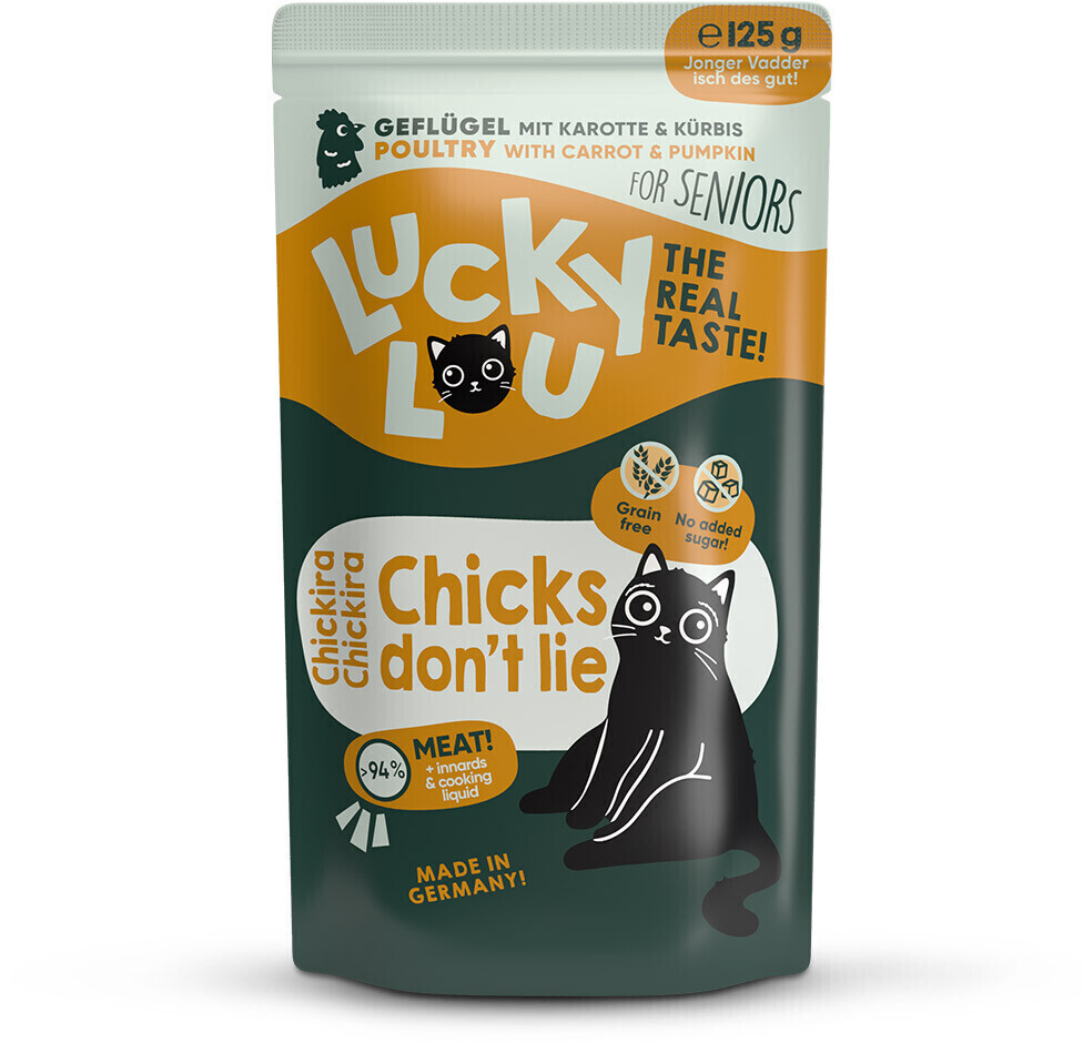 Lucky Lou Senior Poultry with carrot & pumpkin Wet Cat Food 125g