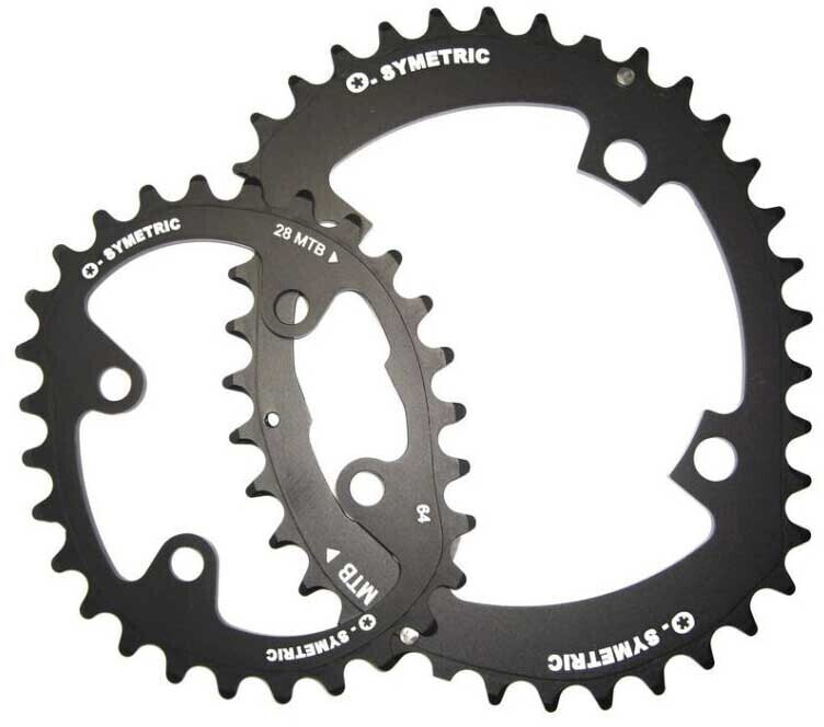 Stronglight Osymetric 4b 104/64 Bcd Chainring Black (38/28)