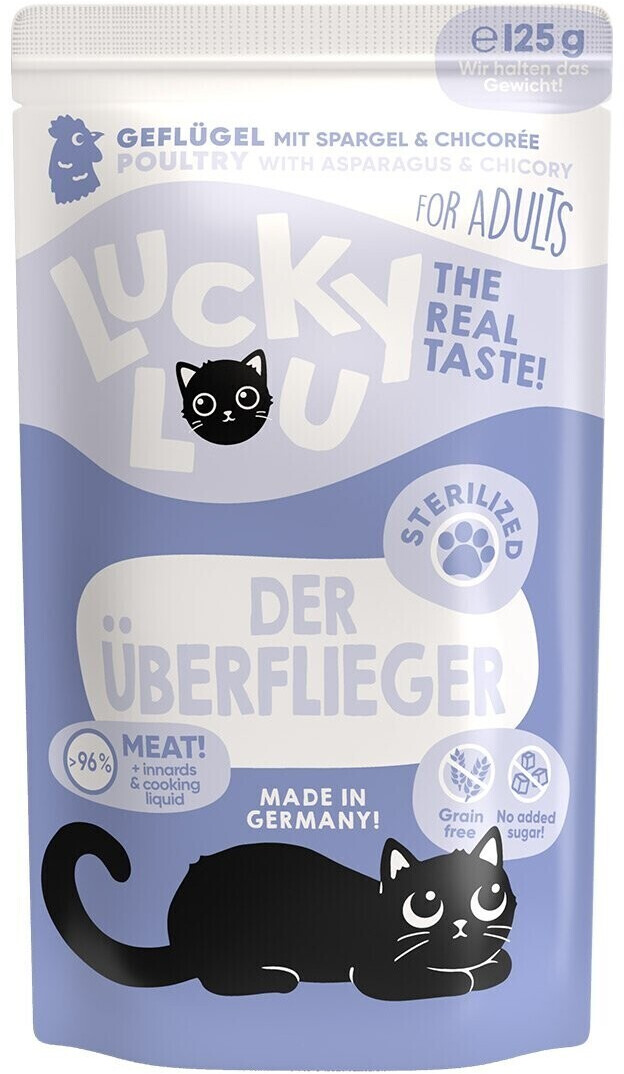 Lucky Lou Adult Sterilized Poultry with asparagus & chicory Wet Cat Food 125g