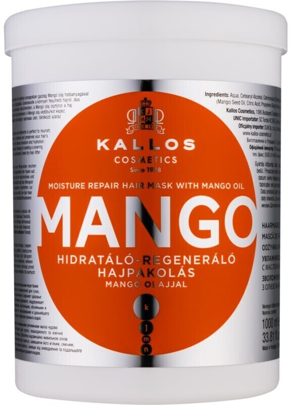 Photos - Hair Product Kallos Strengthening mask with mango oil  (1000ml)