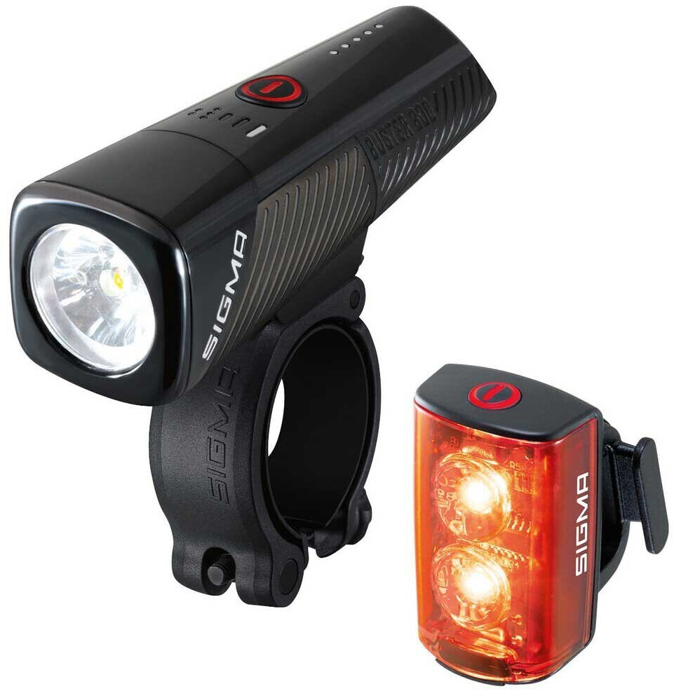Sigmaitalia 800FL & RL80 Front and Rear Light (720266) Kit Schwarz 800 Lumens