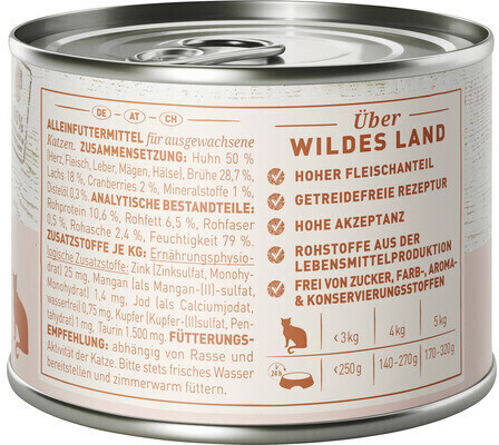 Wildes Land Pâtée pour chat 200g Wildes Land Pâtée pour chat 200g