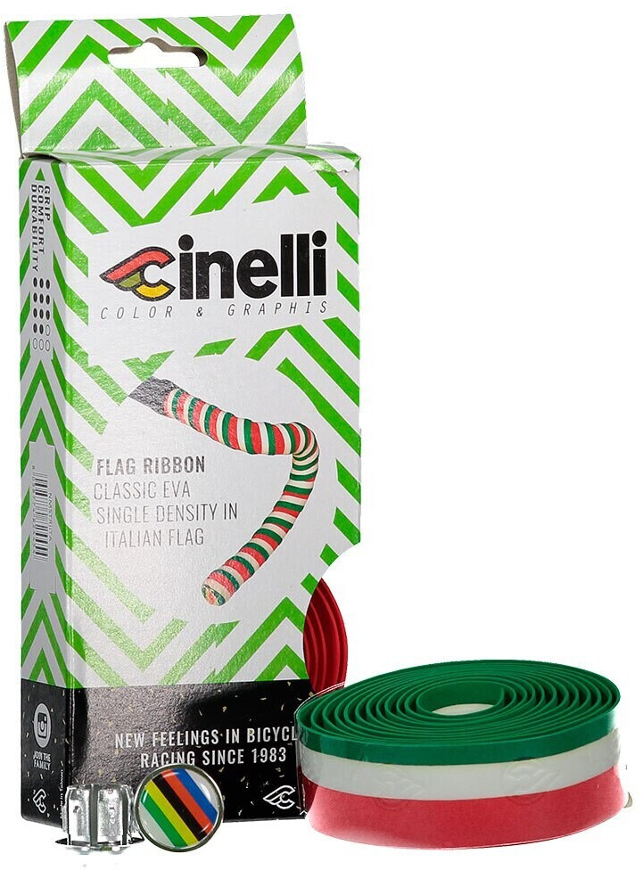 Cinelli Tape Cork Italian Flag+custom End Plugs Handlebar Tape Multi