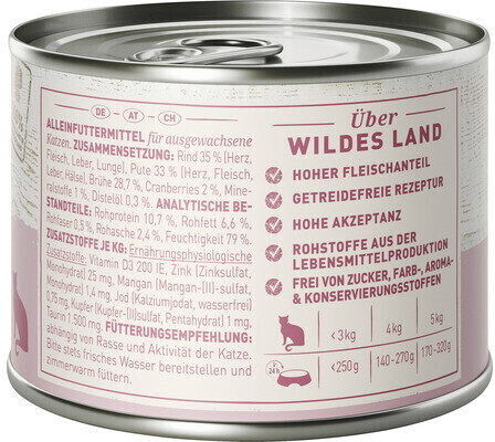 Wildes Land Pâtée pour chat 200g Wildes Land Pâtée pour chat 200g
