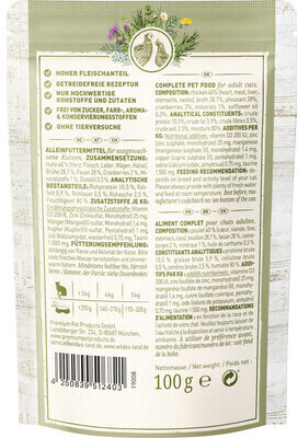 Wildes Land Pâtée pour chat 100g Wildes Land Pâtée pour chat 100g