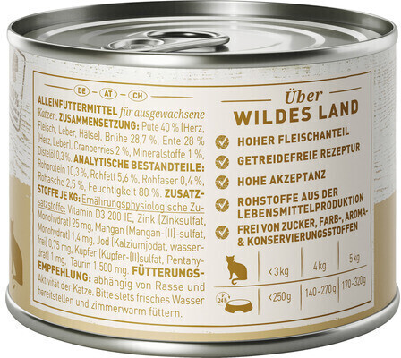 Wildes Land Pâtée pour chat 200g Wildes Land Pâtée pour chat 200g