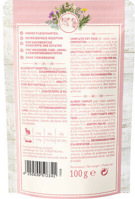 Wildes Land Pâtée pour chat 100g Wildes Land Pâtée pour chat 100g