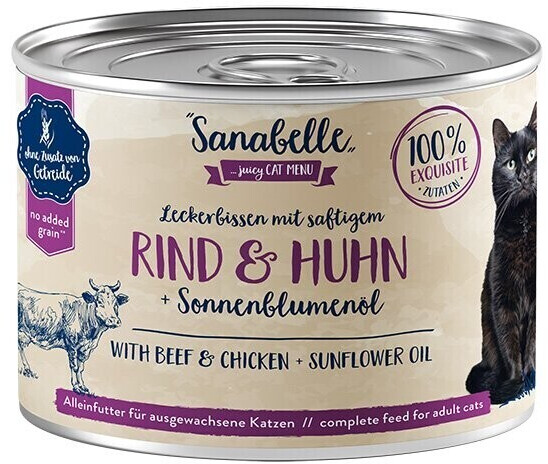 Sanabelle Adult beef & chicken + sunflower oil wet cat food