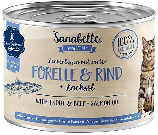 Sanabelle Adult trout & beef + salmon oil wet cat food