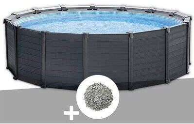 Intex Graphite ronde (478 x 124 cm) + 10 kg de zéolite (26384GS-ZEOLITE-2)