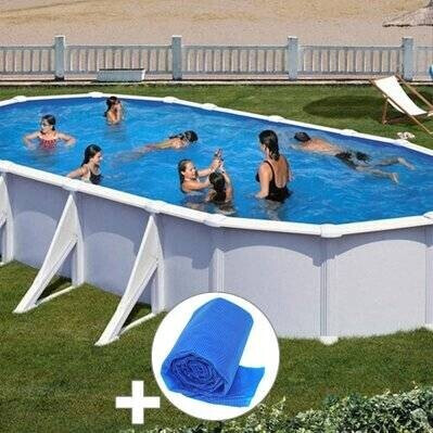 Gre atlantis ovale (744 x 399 x 132 cm) + bâche à bulles (KITPROV738-CPROV730)