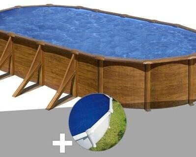 Gre Pacific ovale (744 x 399 x 122 cm) + Bâche à bulles (KIT730W-CPROV730)