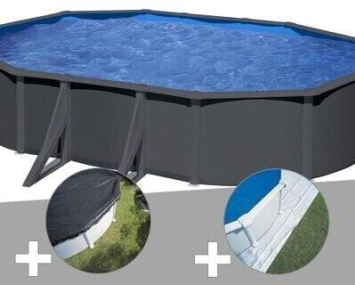 Gre Louko ovale (634 x 399 x 122 cm) + Bâche d'hivernage + Tapis de sol (KIT610GY°KIT610GY-CIPROV611-MPROV610)