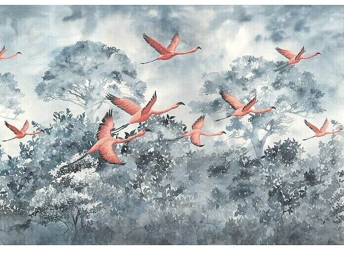 Komar Ink Flamingos in the Sky (8 pcs. 400 x 280 cm)