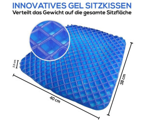SHD Handels GmbH Orthopädisches Gel Sitzkissen 40 x 38 cm blau