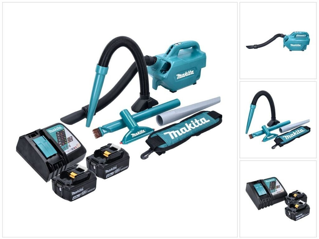 Makita DCL 184 RM battery vacuum cleaner 18 V 54 mbar 0.5 l + 2x battery 4.0 Ah + charger