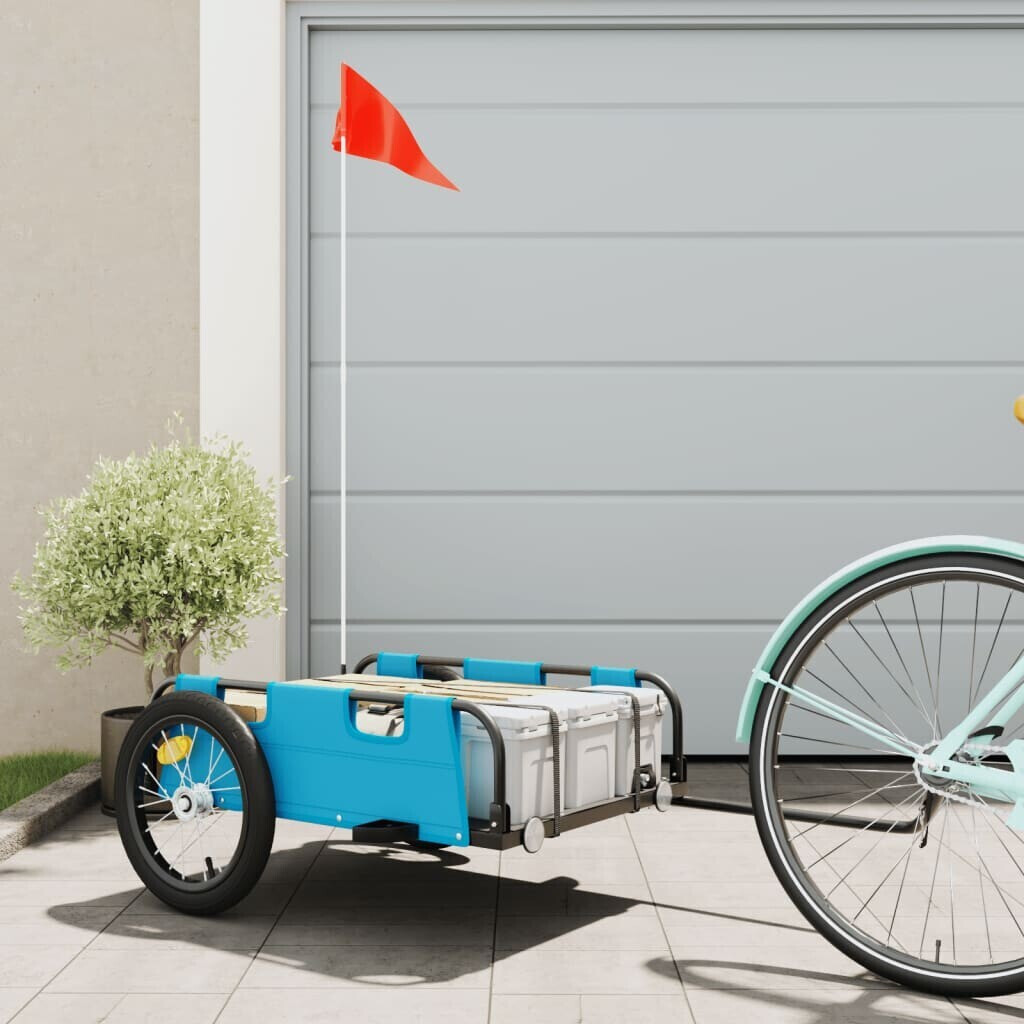 Photos - Kids Bike Seat VidaXL Bicycle trailer blue oxford tissue and iron  (94170)