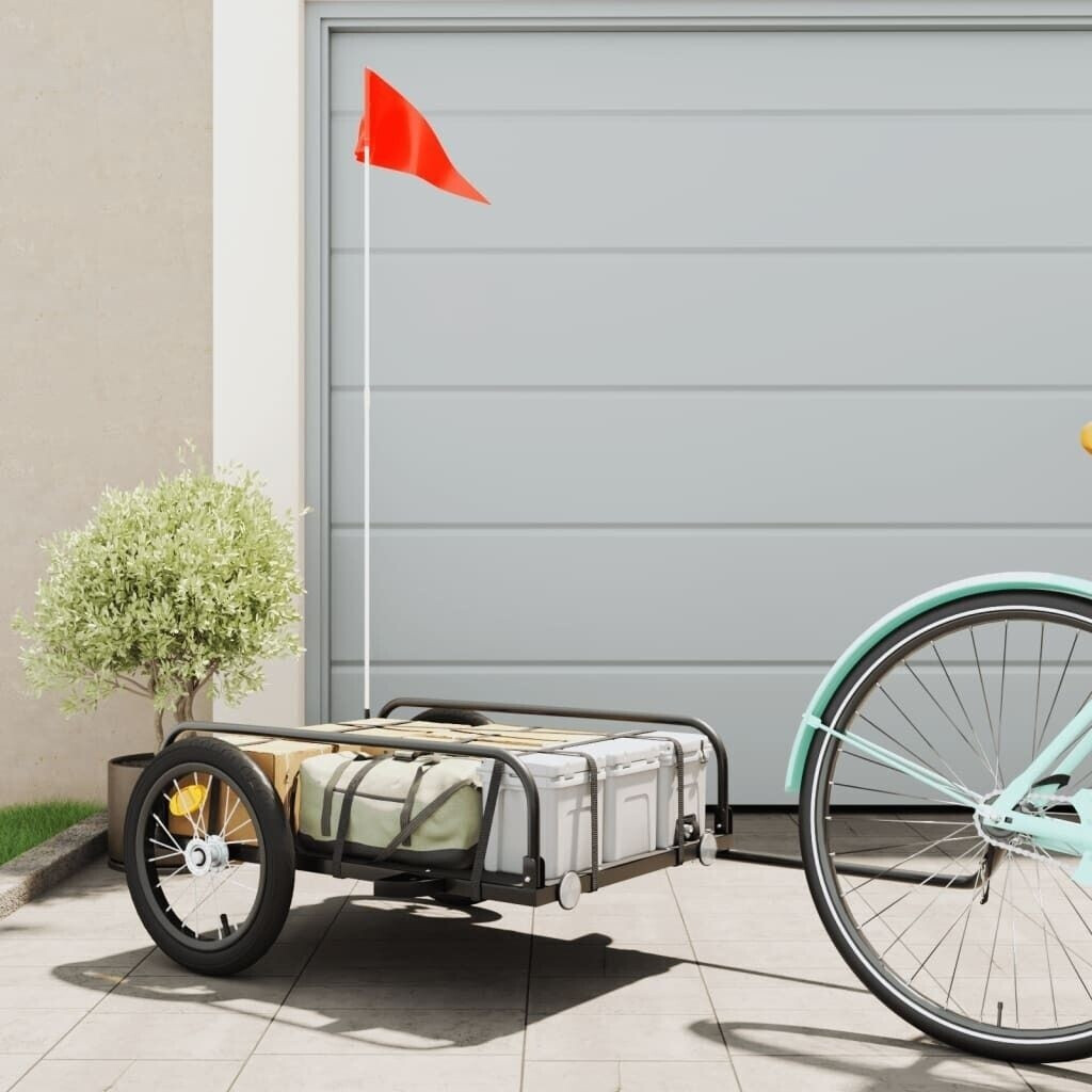 vidaXL Bicycle trailer Cargo Schwarz 126x63x34 cm iron (94202)