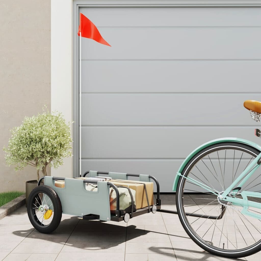 vidaXL Bicycle trailer gray oxford tissue and iron 94161 ab 65