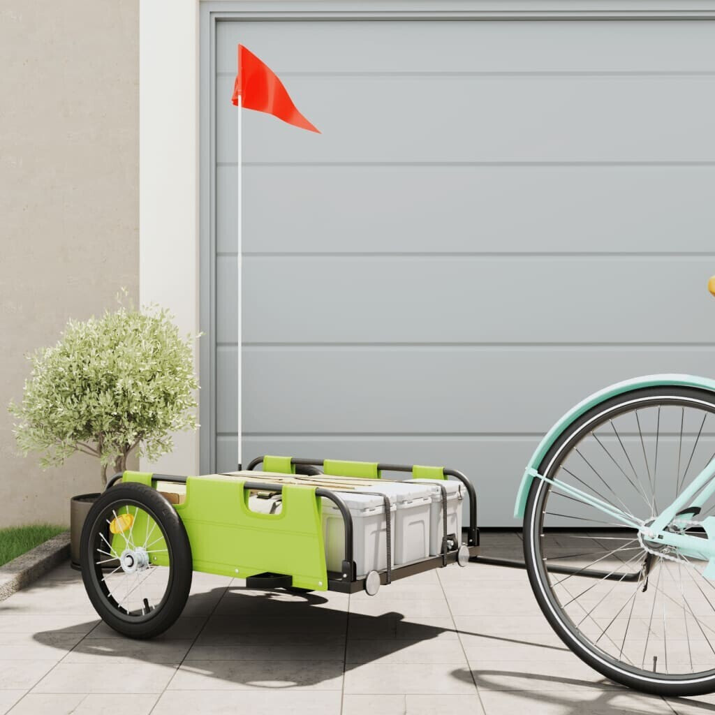 vidaXL Bicycle trailer green oxford tissue and iron (94172)