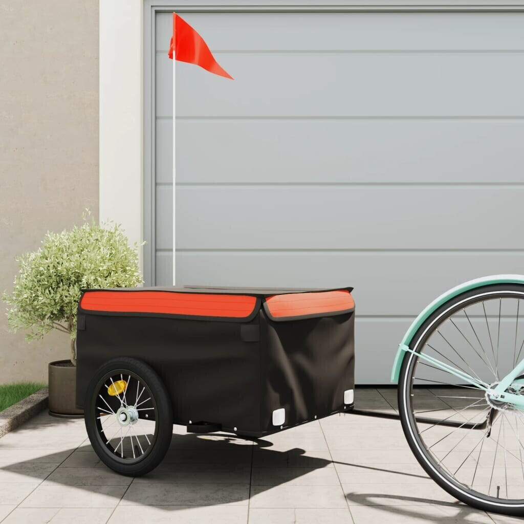 Photos - Kids Bike Seat VidaXL Load trailer black and orange 45 kg iron  (94082)