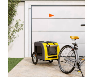 VidaXL Remolque de bicicleta mascotas hierro tela Oxford naranja gris