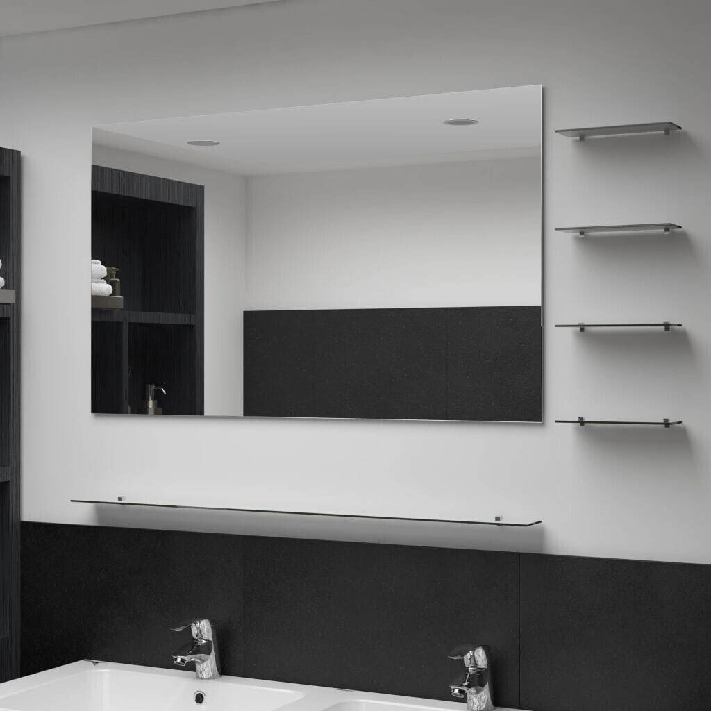 vidaXL Wall mirror with 5 shelves silver 100×60 cm