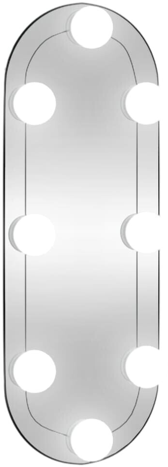 vidaXL Wall mirror with LED lights 15x40 cm glass oval
