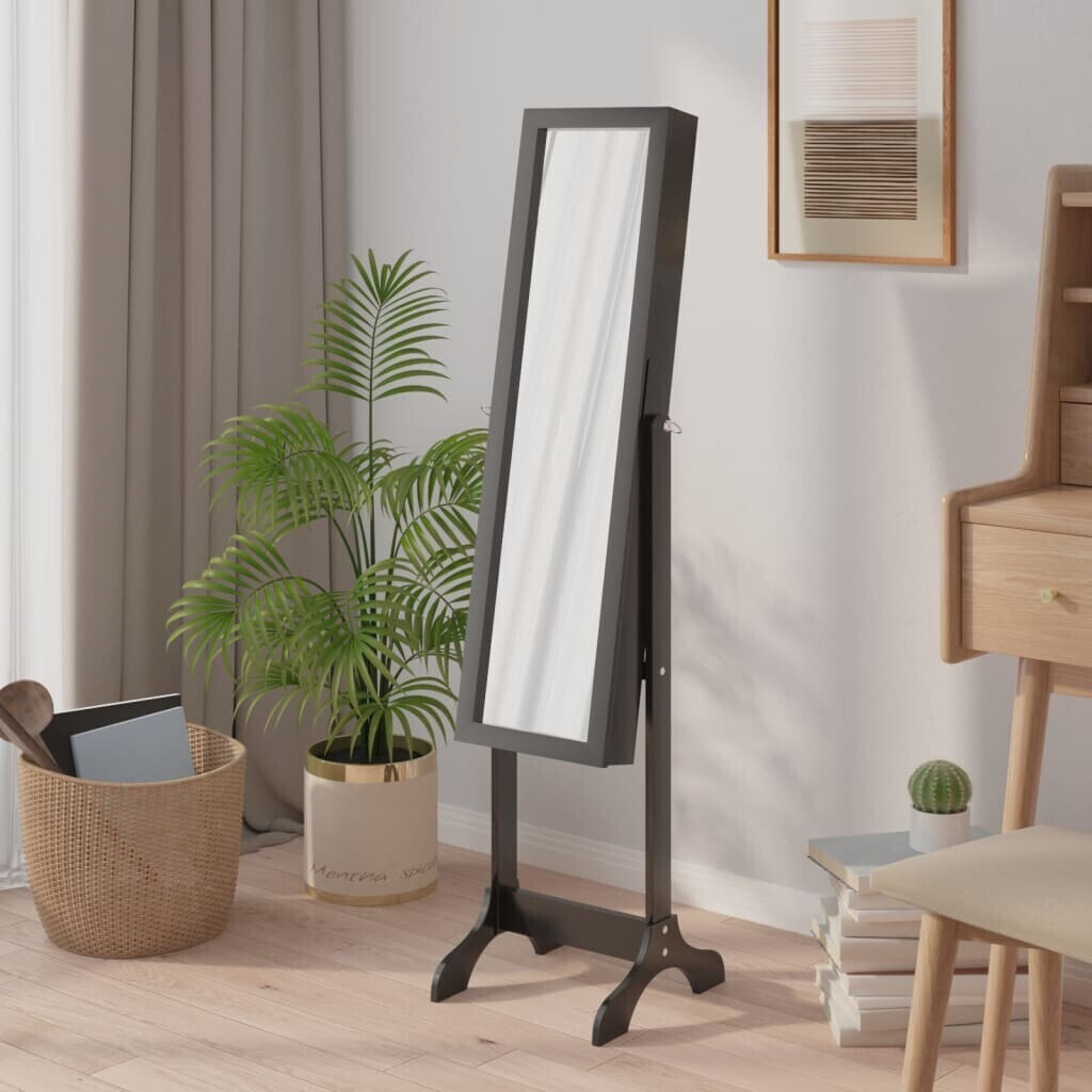 vidaXL Standing mirror black 34x37x146 cm