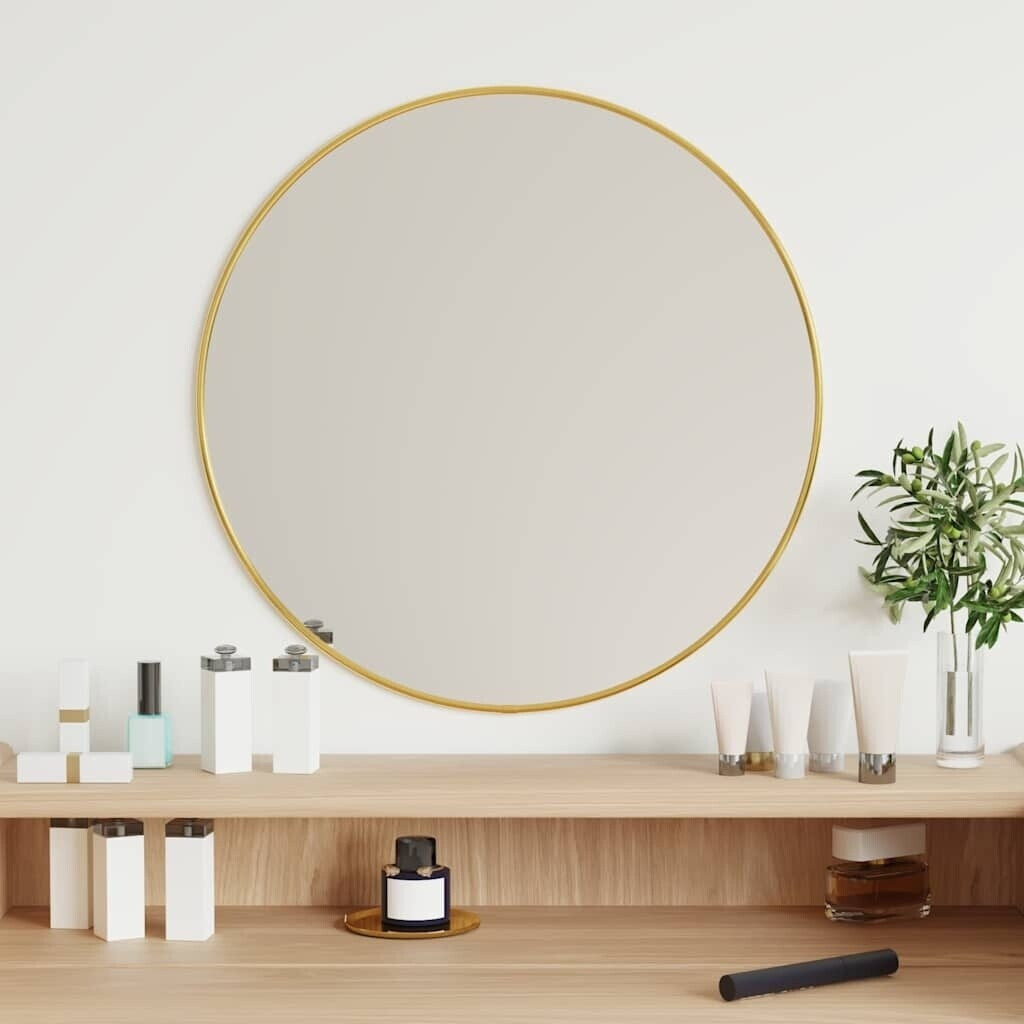 vidaXL Wall Mirror Golden Ø 50 cm Round
