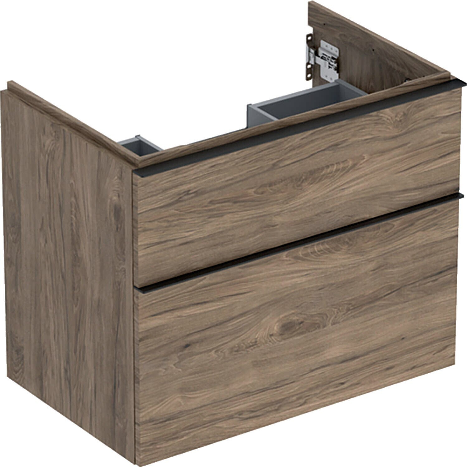 Geberit iCon vanity unit for washbasin with 2 drawers 74 x 61.5 x 47.6 cm walnut hickory lava powder-coated (502304JR1)