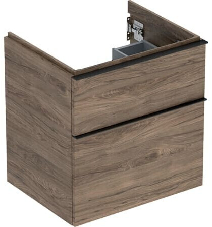 Geberit iCon vanity unit for washbasin with 2 drawers 59.2 x 61.5 x 47.6 cm walnut hickory lava powder-coated (502303JR1)