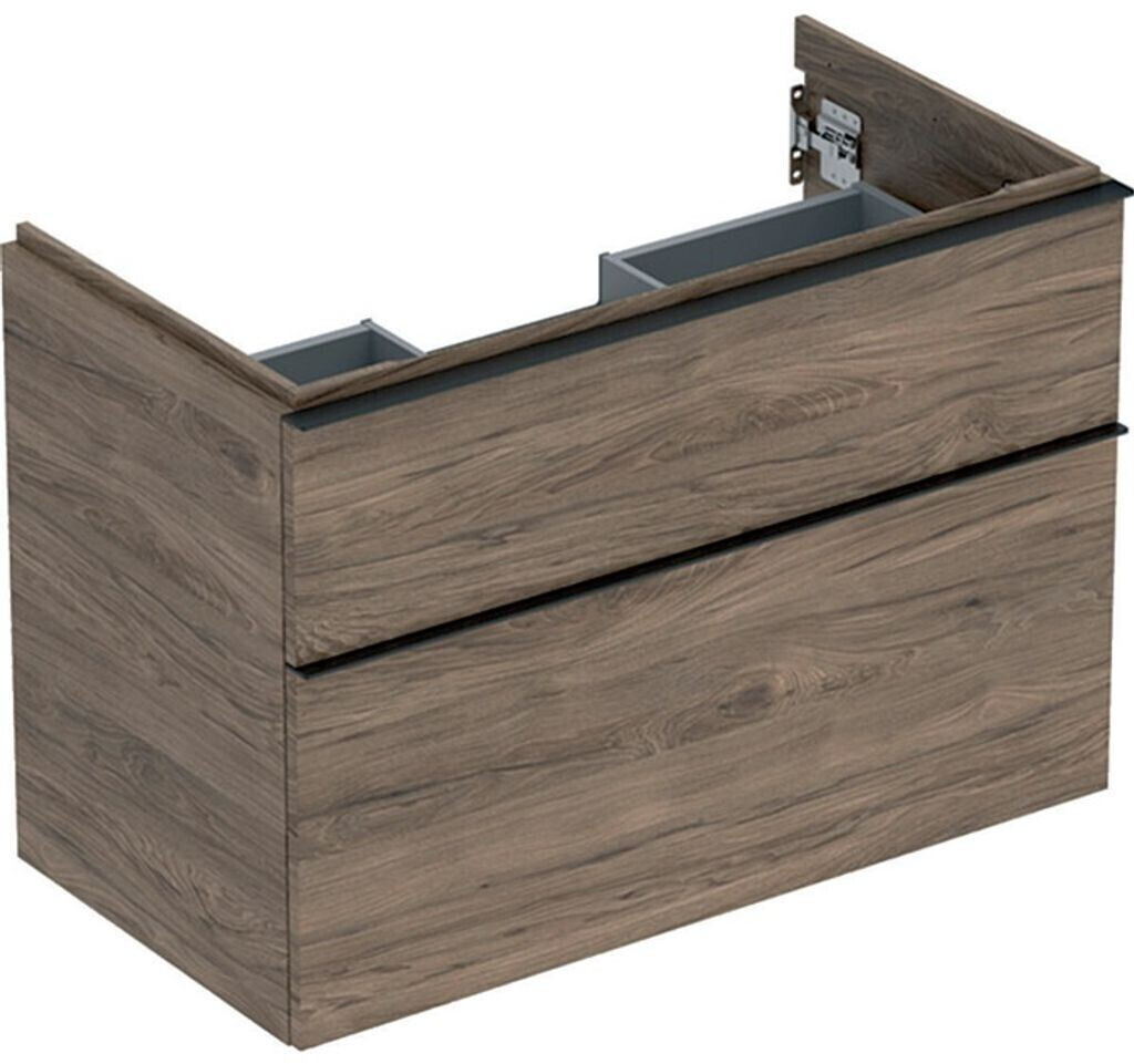 Geberit iCon vanity unit for washbasin with 2 drawers 88.8 x 61.5 x 47.6 cm walnut hickory lava powder-coated (502305JR1)