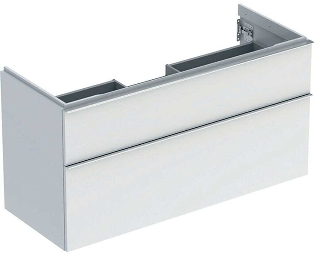 Geberit iCon vanity unit for washbasin with 2 drawers 118.4 x 61.5 x 47.6 cm white high-gloss chrome (502306012)